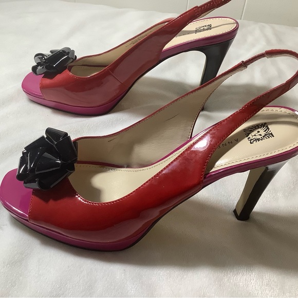 ANNE KLEIN high heels black and red size 8.5 M - Picture 10 of 12